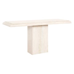 Italian Modernist Travertine Console Table