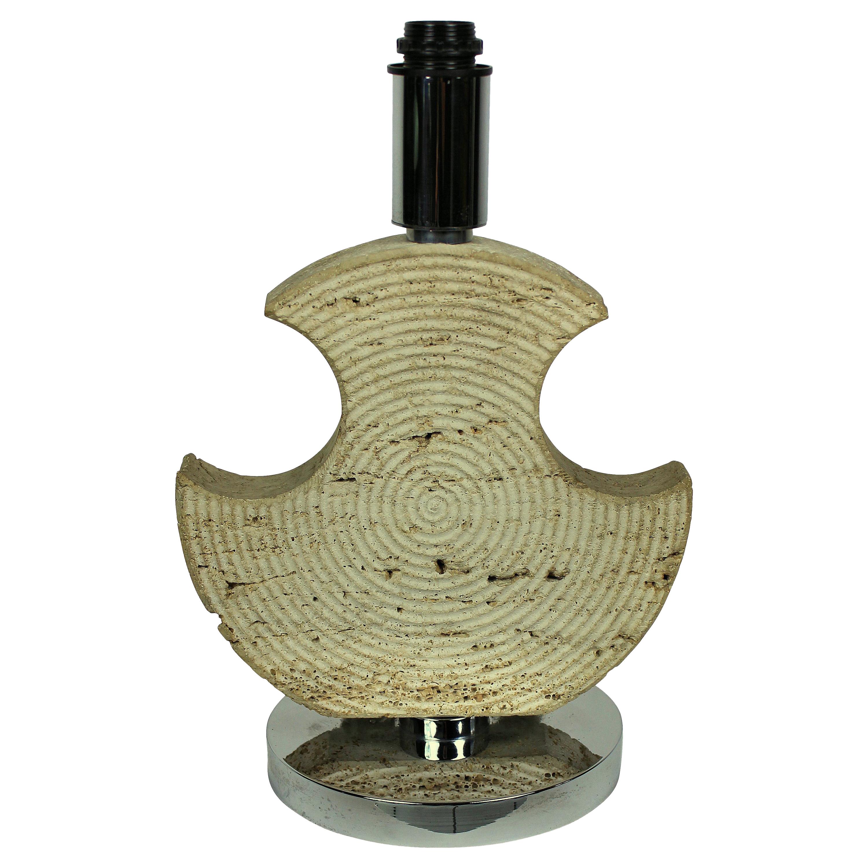 Italian Modernist Travertine Lamp, circa 1960s