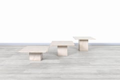 Italian Modernist Travertine Tables