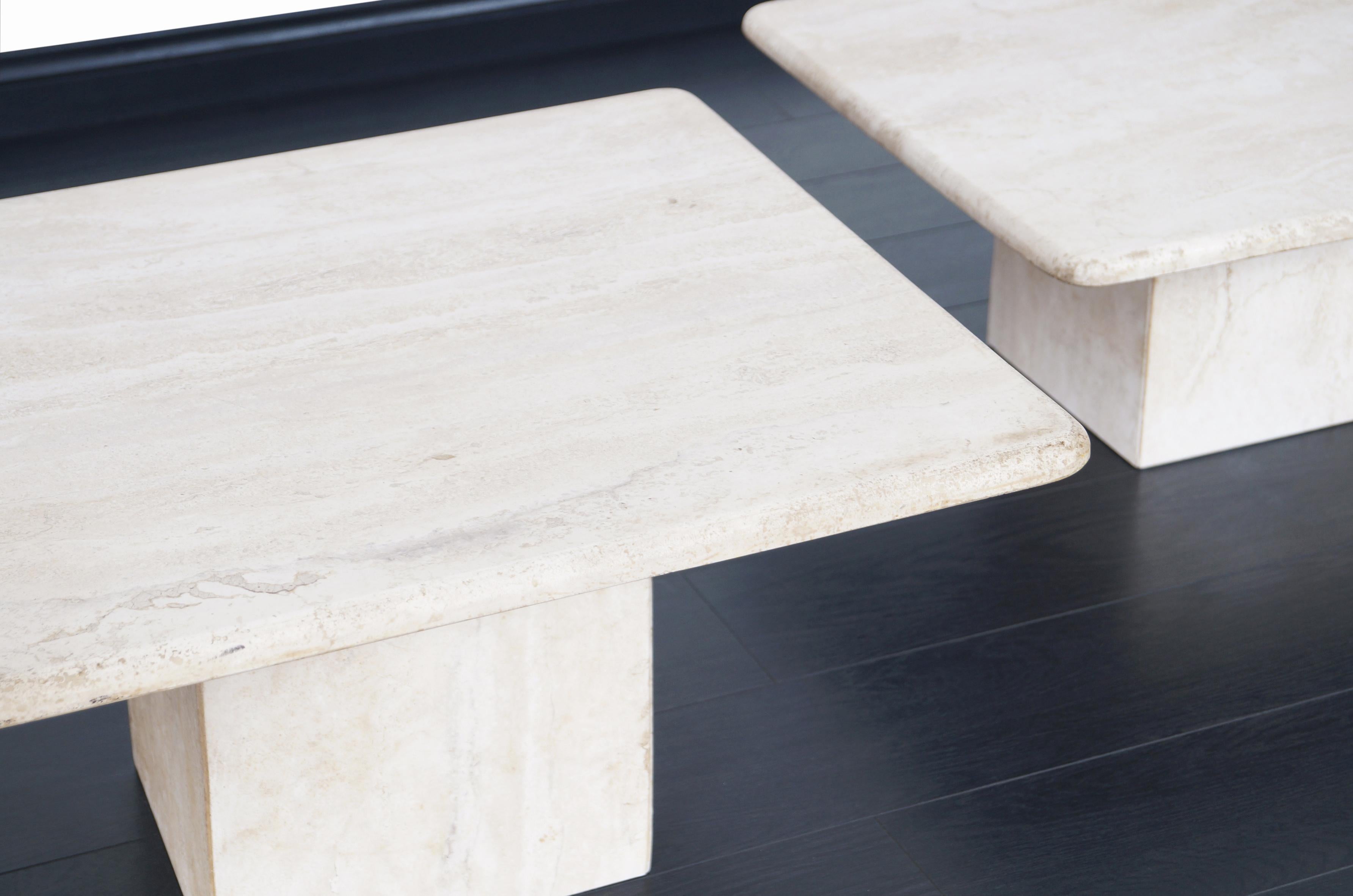 Italian Modernist Travertine Tables 2