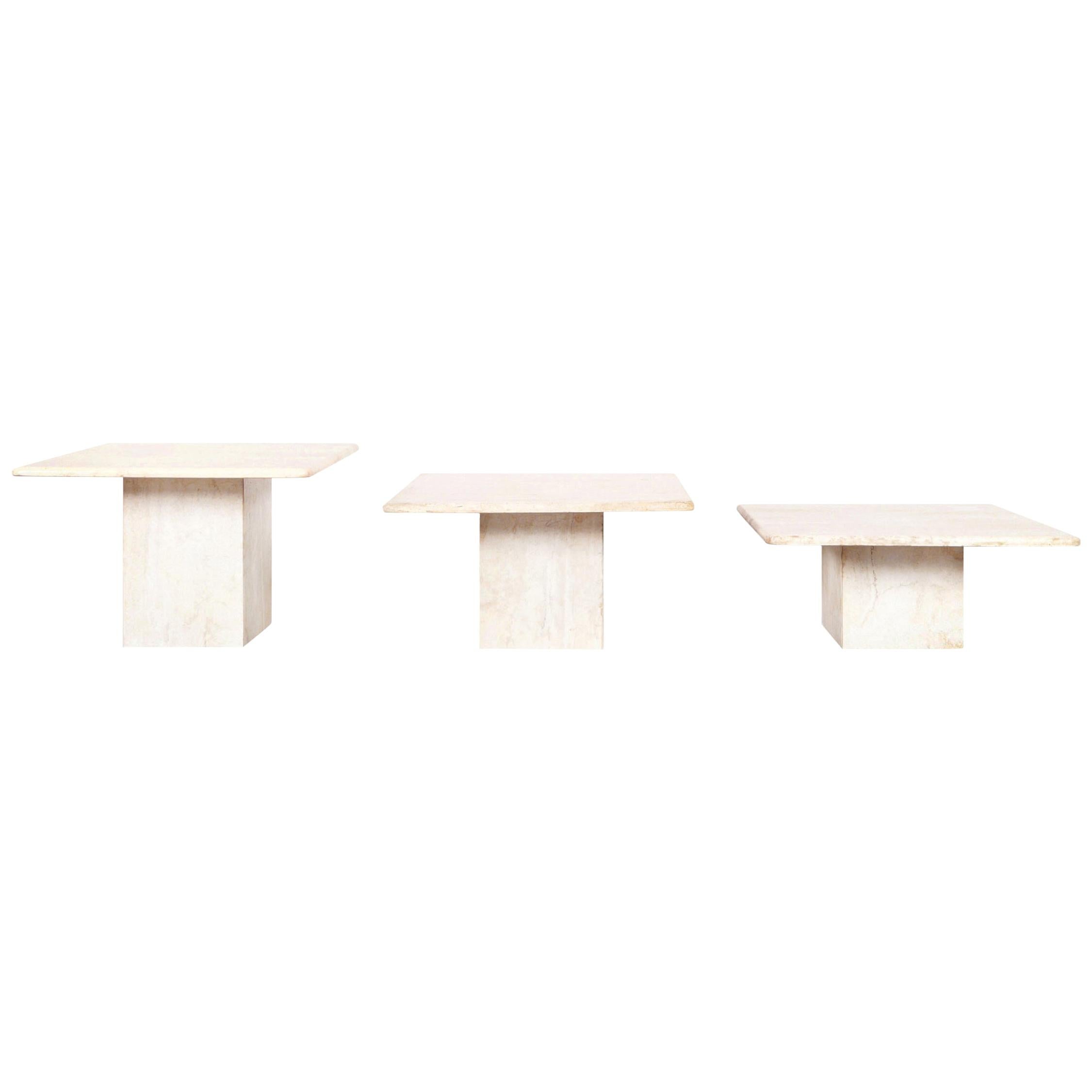 Italian Modernist Travertine Tables