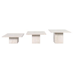 Italian Modernist Travertine Tables