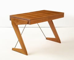 Italienischer modernistischer Waschtisch oder Schreibtisch mit Spiegelinterieur, um 1950