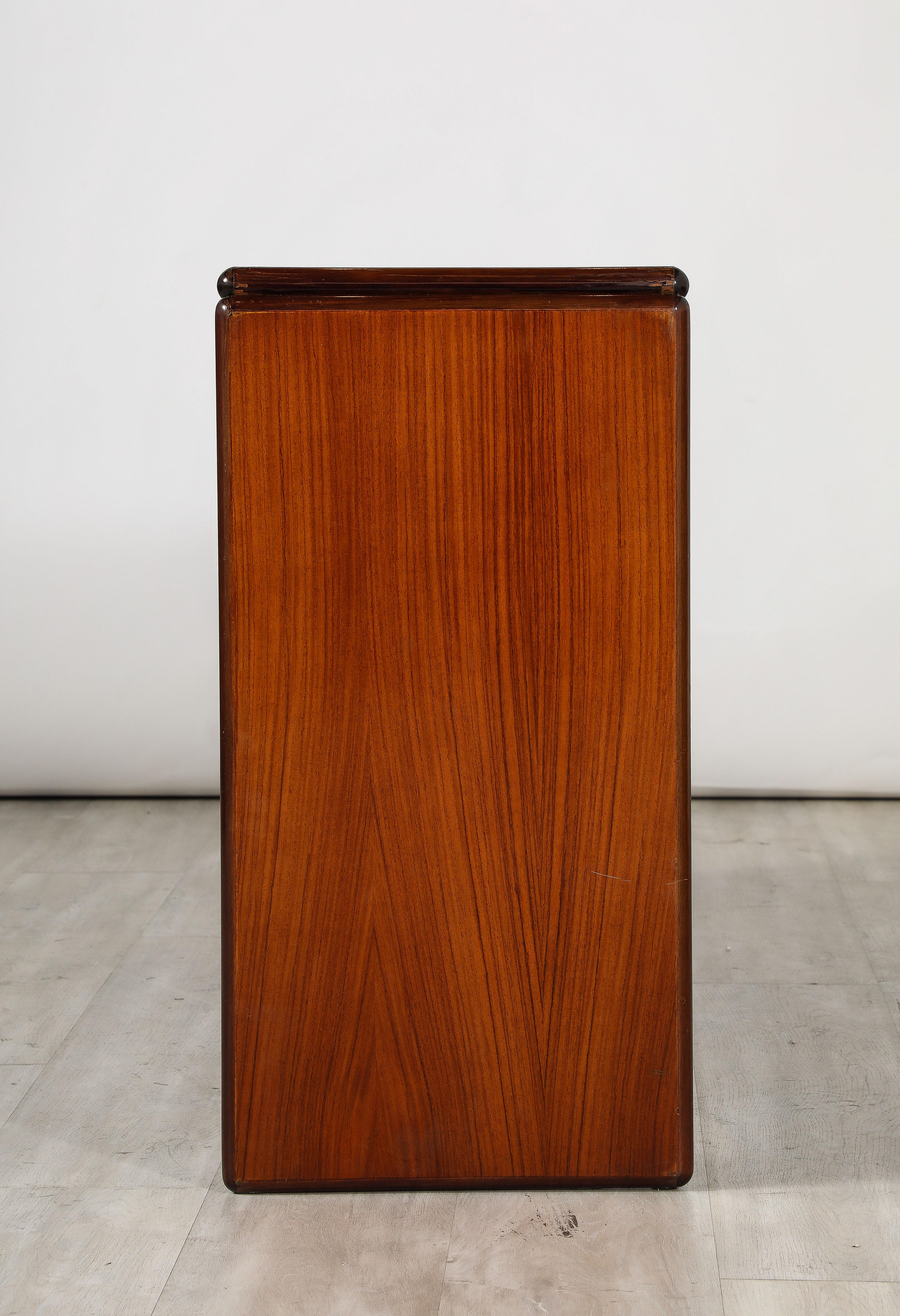 Table console moderniste italienne en bois et chrome, Italie, vers 1960 en vente 9