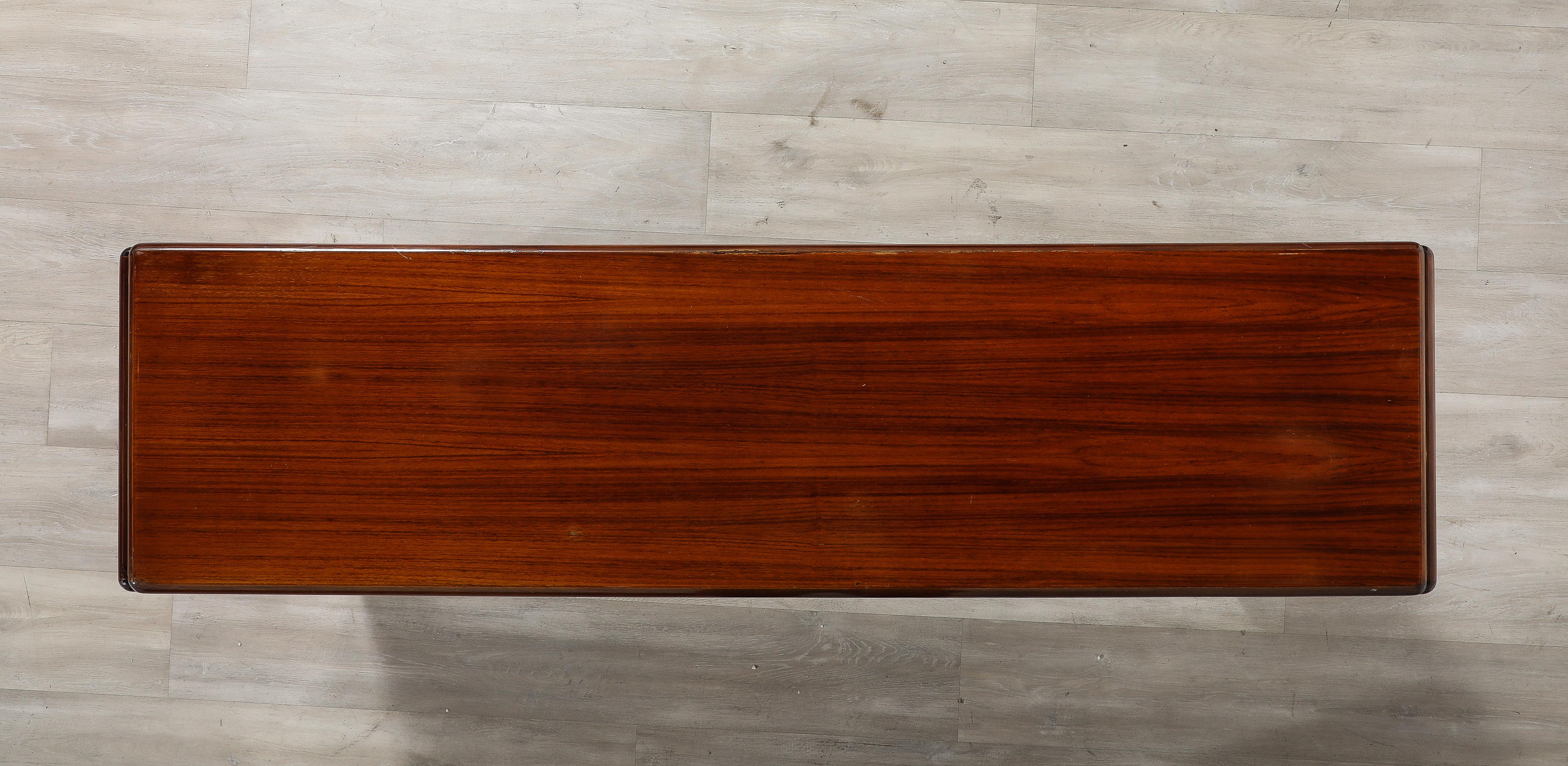 Table console moderniste italienne en bois et chrome, Italie, vers 1960 en vente 10