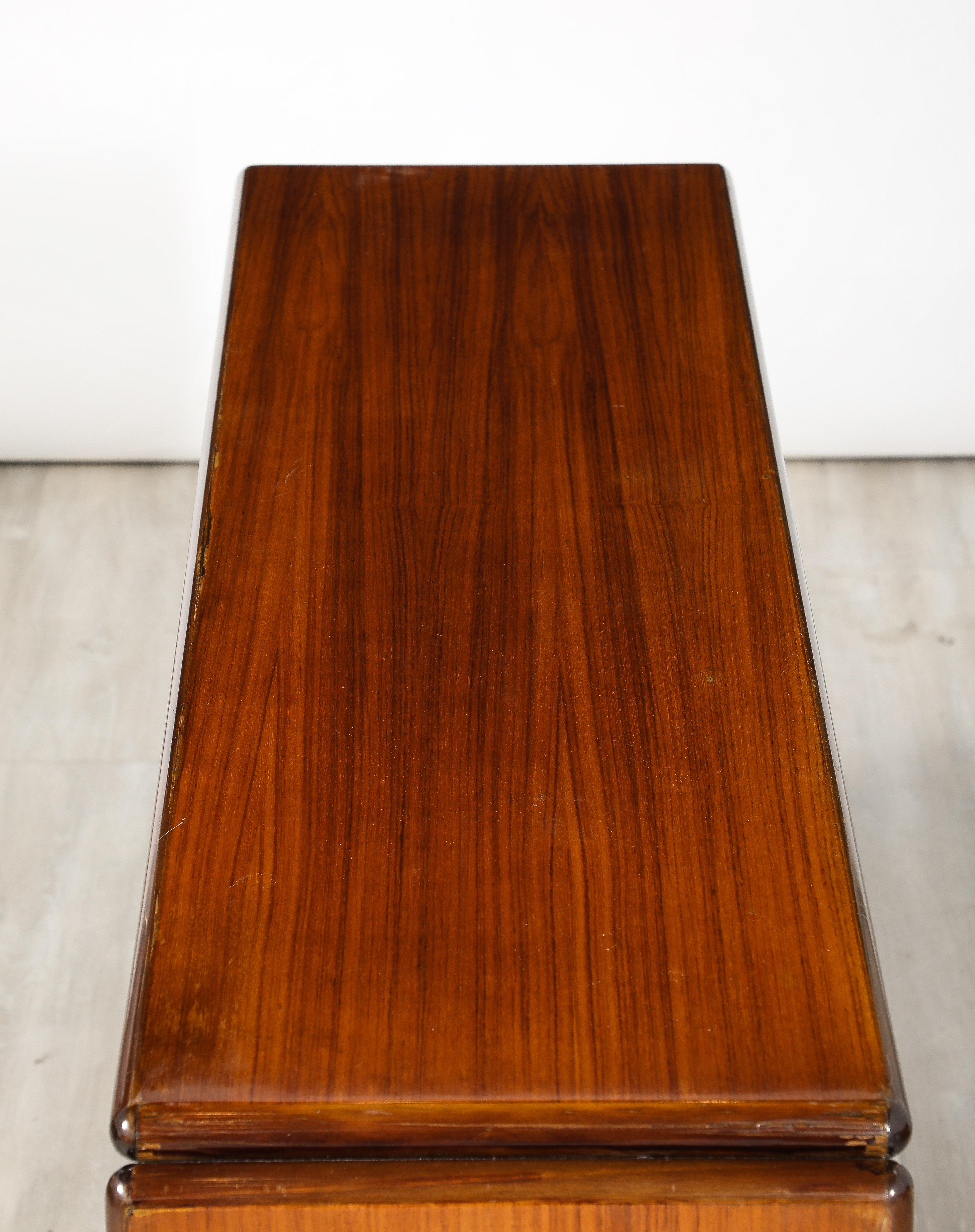 Table console moderniste italienne en bois et chrome, Italie, vers 1960 Bon état - En vente à New York, NY