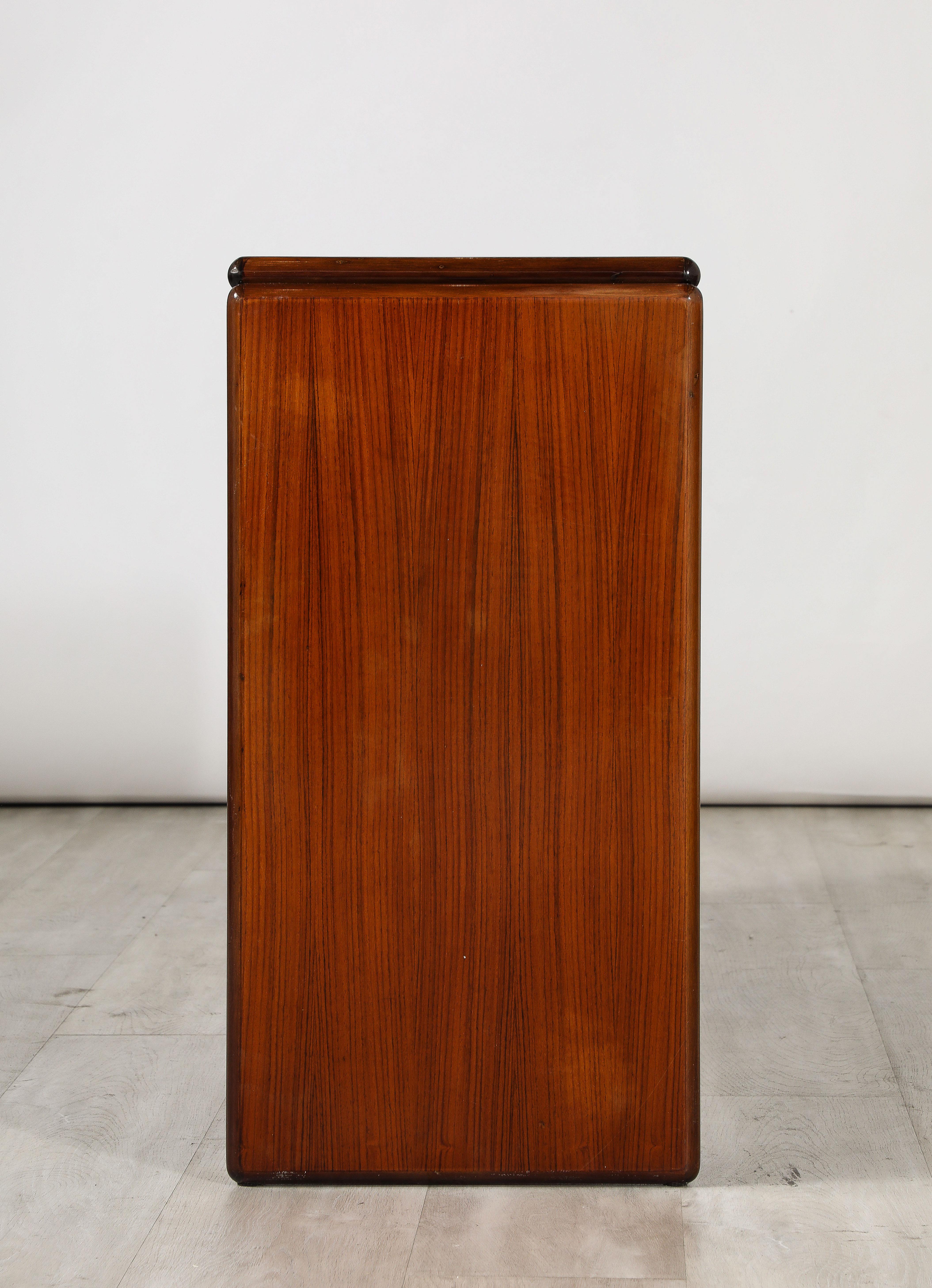Table console moderniste italienne en bois et chrome, Italie, vers 1960 en vente 2