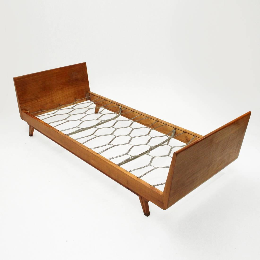 Italian Modernist Wooden Bed, 1950s 1