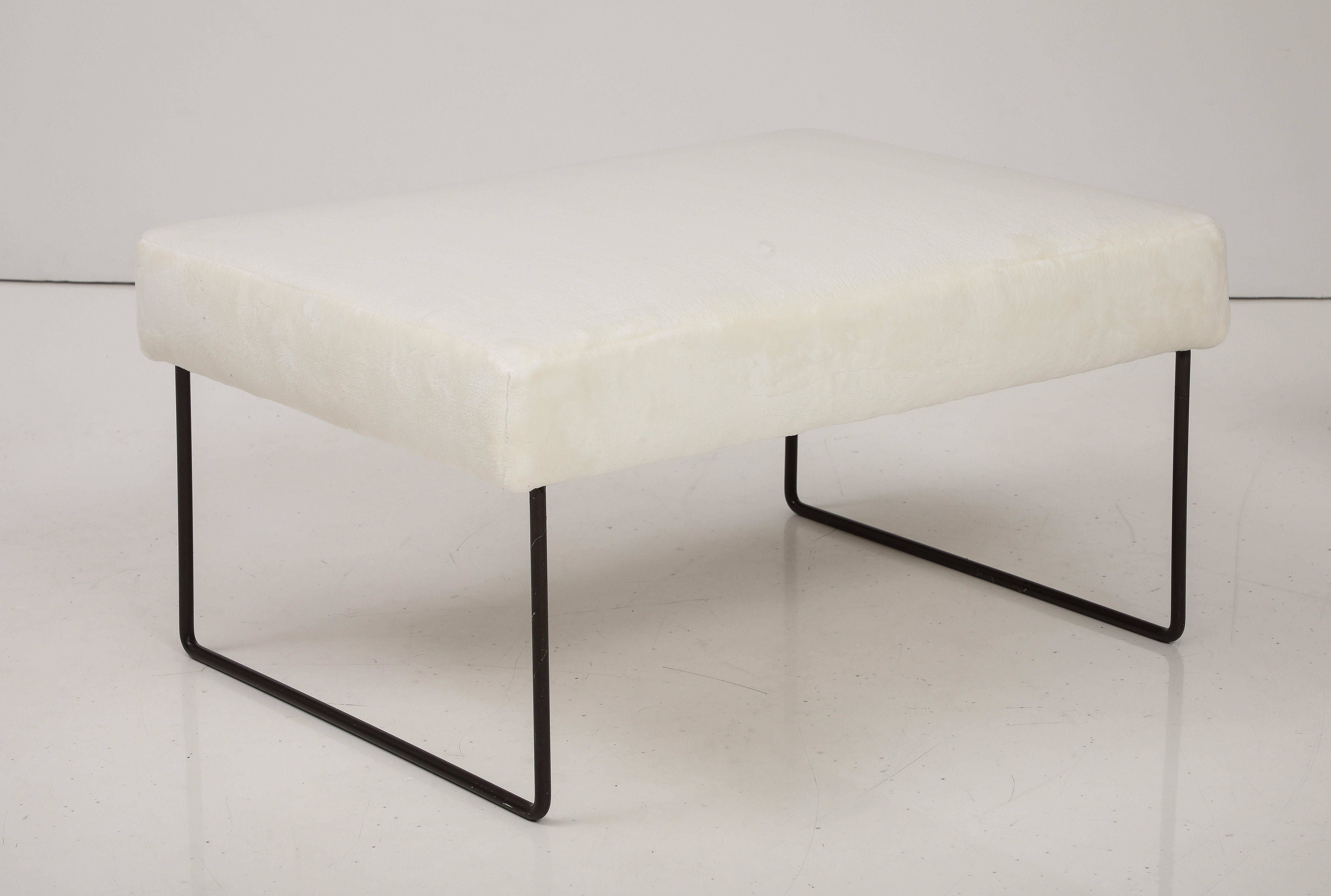 Italian Modernist Wrought Iron Chaise and Ottoman, Italy, circa 1960  For Sale 7