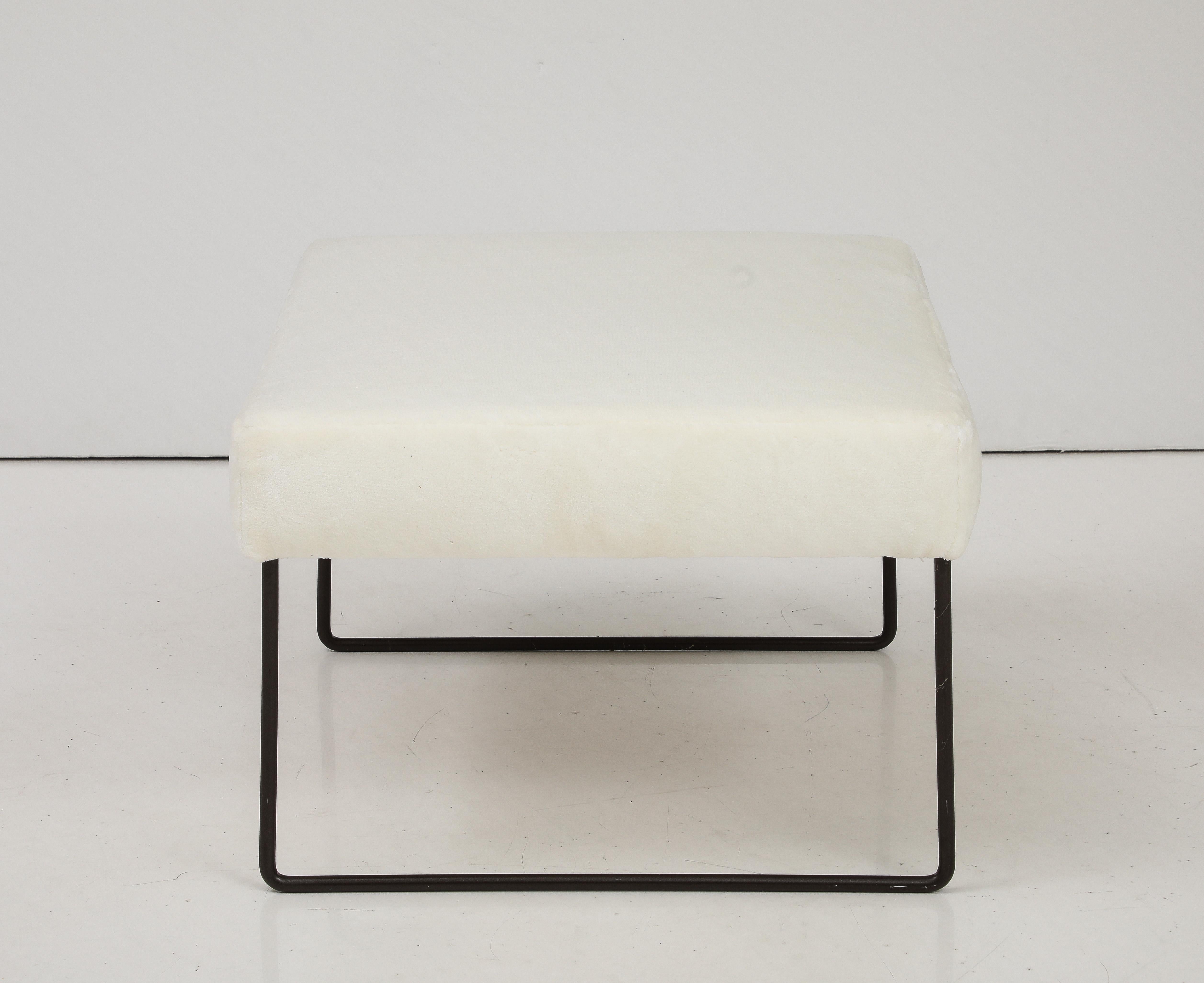Chaise et pouf en fer forgé moderniste italien, Italie, vers 1960  en vente 8