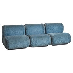 Italian Modular 3-Piece Sofa or Set of Lounge Chairs, 1970s