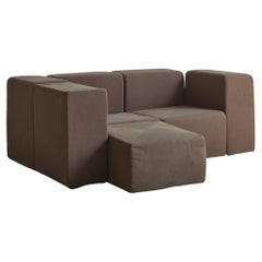 Italian Modular 8-Piece Brown Sofa by Giancarlo Piretti for Anonima Castelli