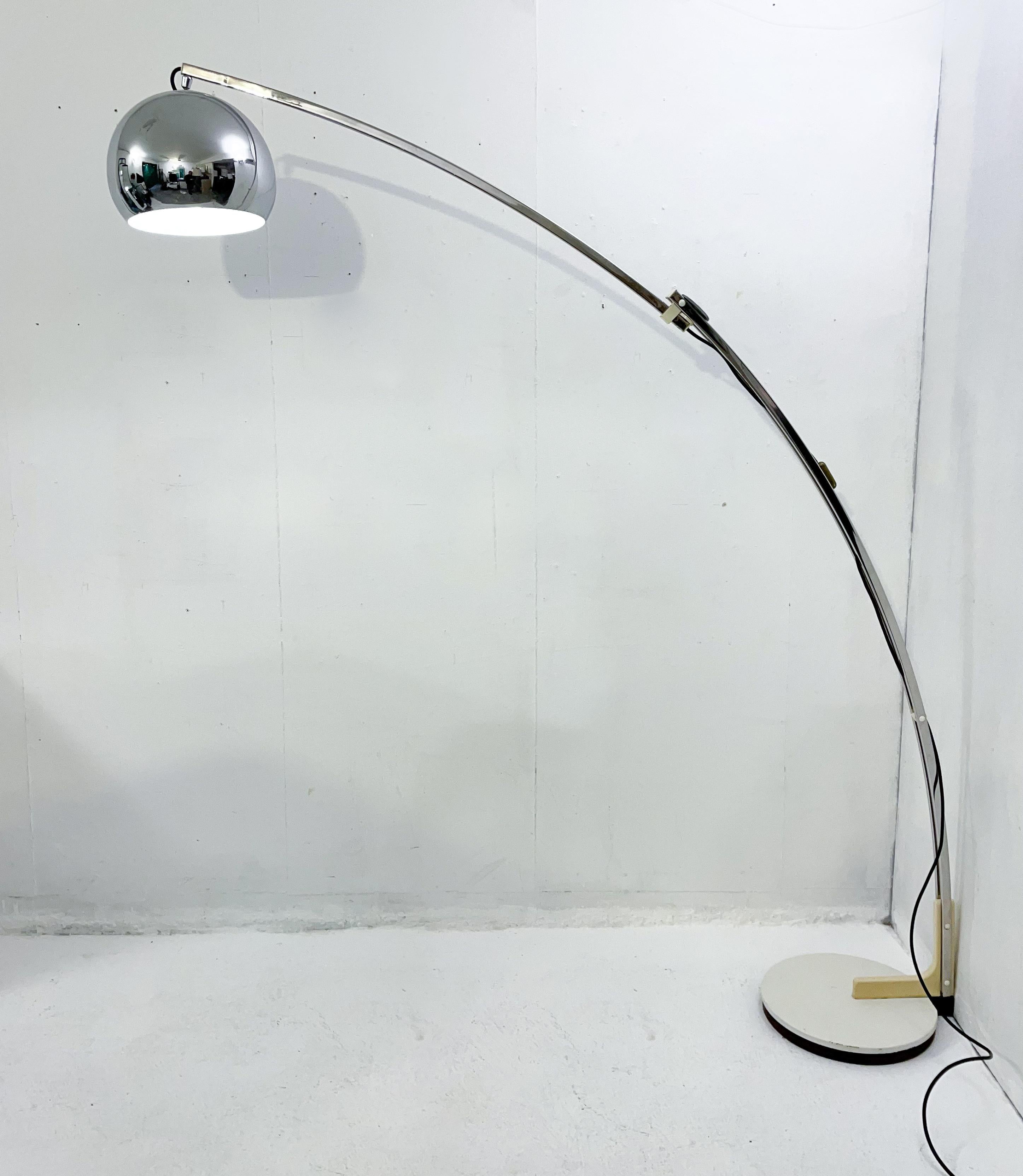 Metal Italian Modular Arc Floor Lamp, 1980s For Sale