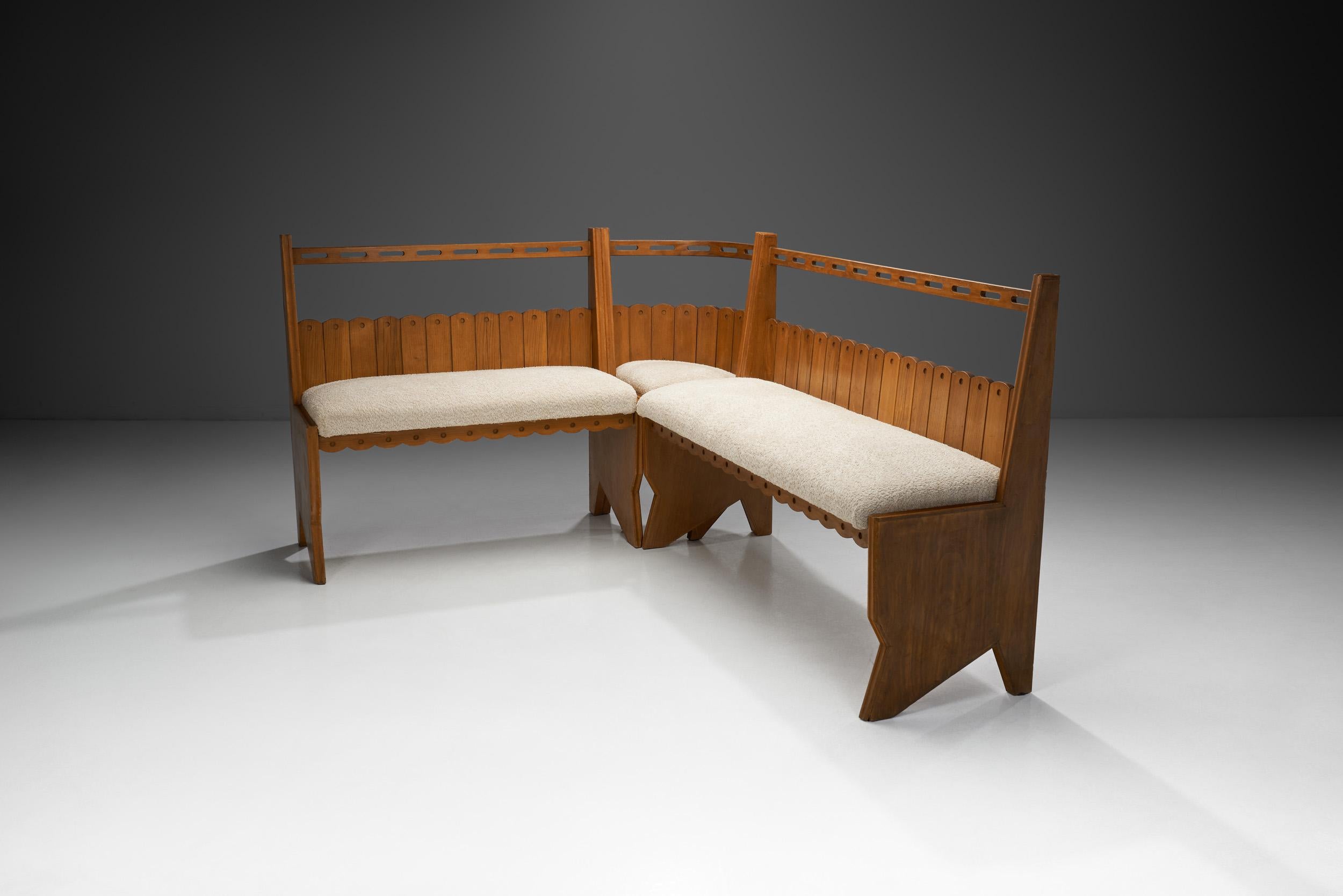 Mid-Century moderno Panchina modulare italiana con sedute imbottite, Italia 1950 ca. in vendita