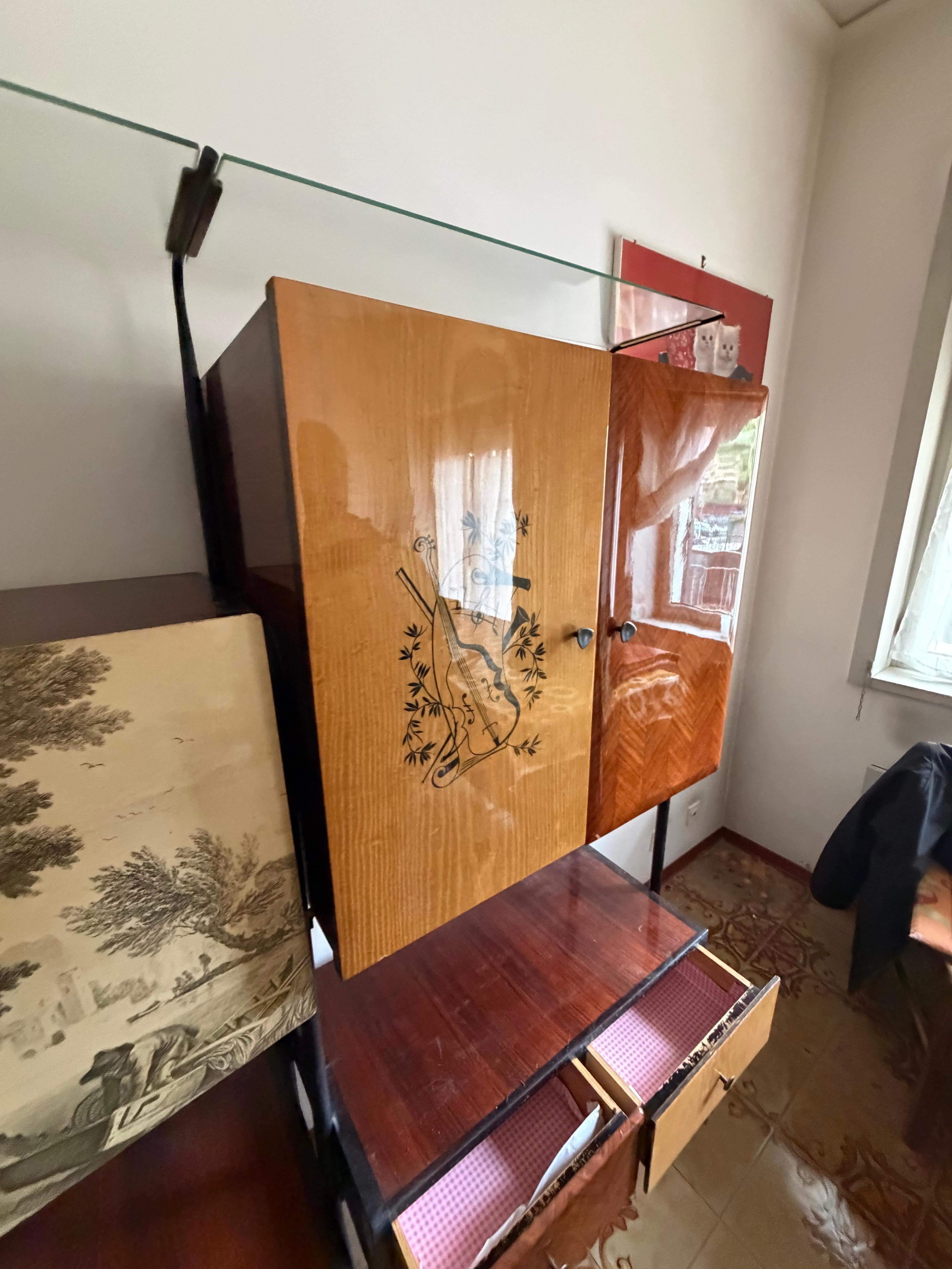 Italian modular Cabinet attributed to Silvio Cavatorta, 1950s For Sale 2