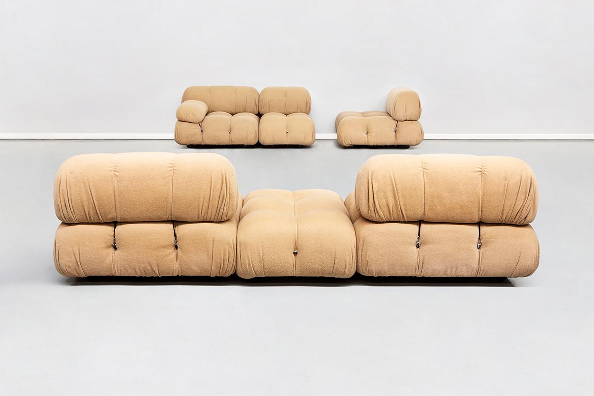 Modular Camaleonda sofa by Mario Bellini, C&B, 1971
This modular sofa was designed by Mario Bellini in 1971 for C&B. The backs and armrests are provided with rings and carabiners, which allows to create the more comfortable and personal