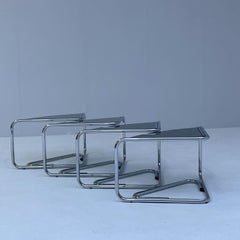 Italian modular coffee table in chrome and smoked glass