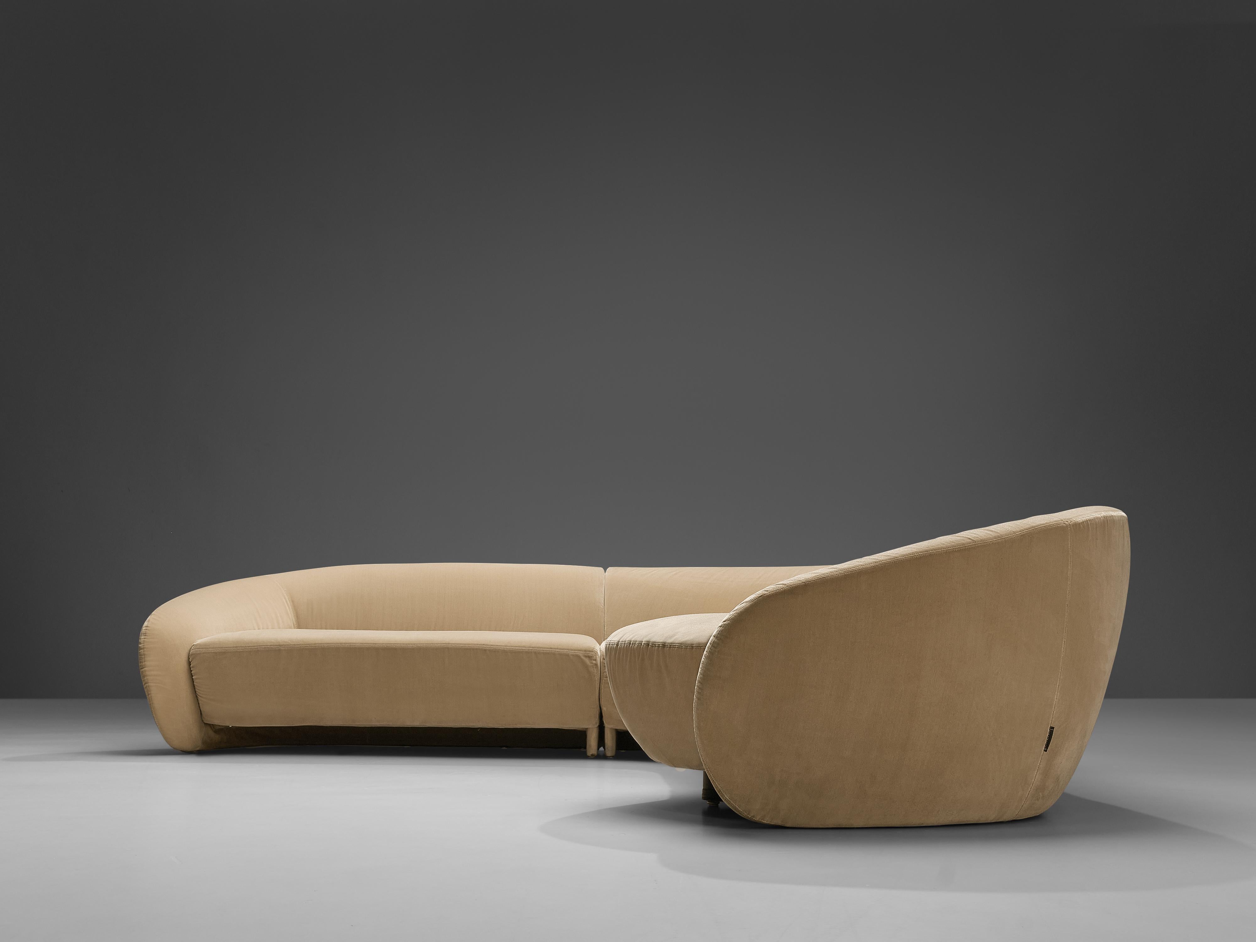 beige modular corner sofa
