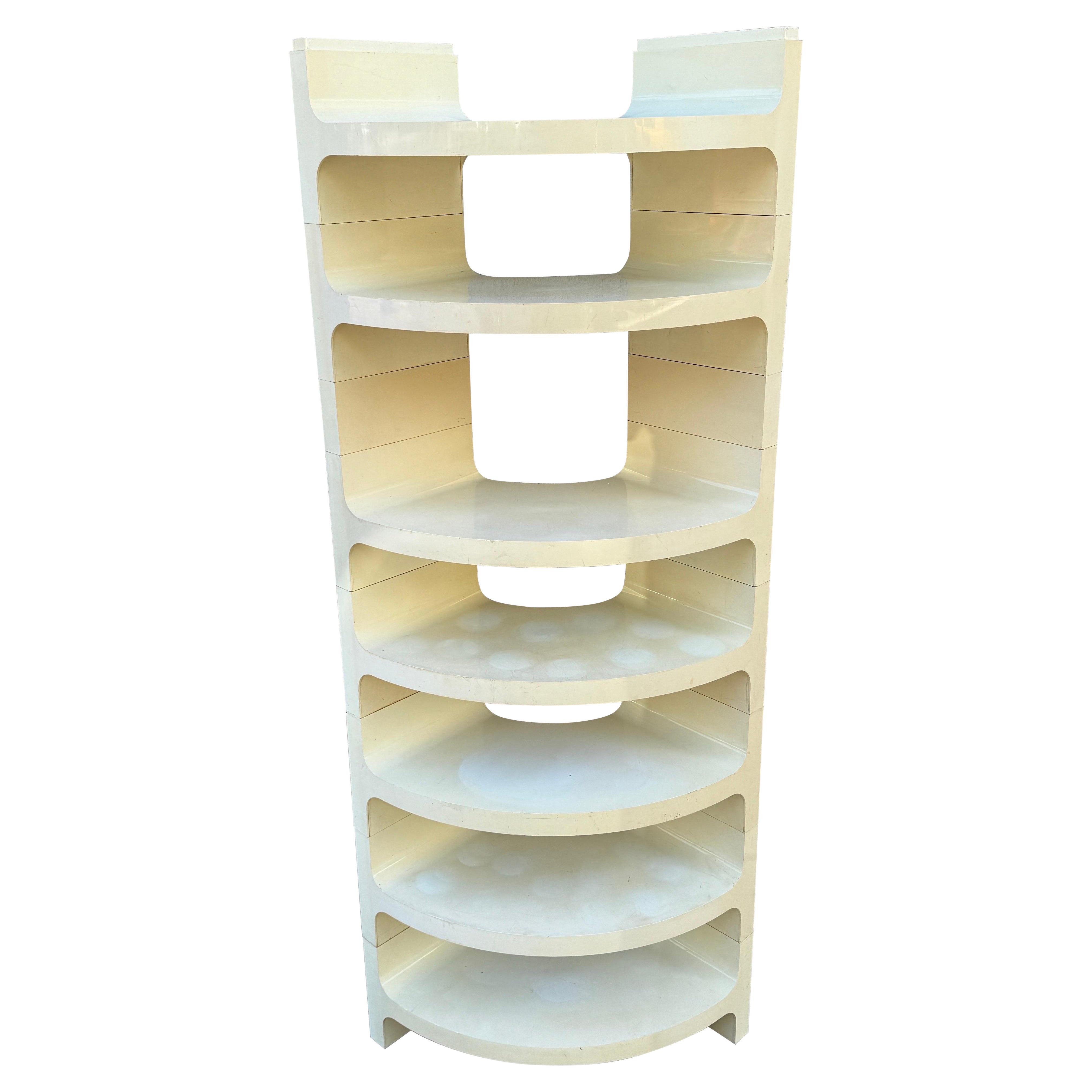 Bibliothèque modulaire italienne incurvée en plastique de Jo Je Bins pour Vardani