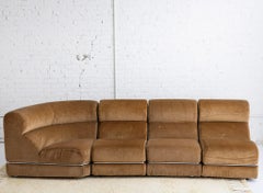 Italian Modular Four Piece Chrome Wrapped Sectional