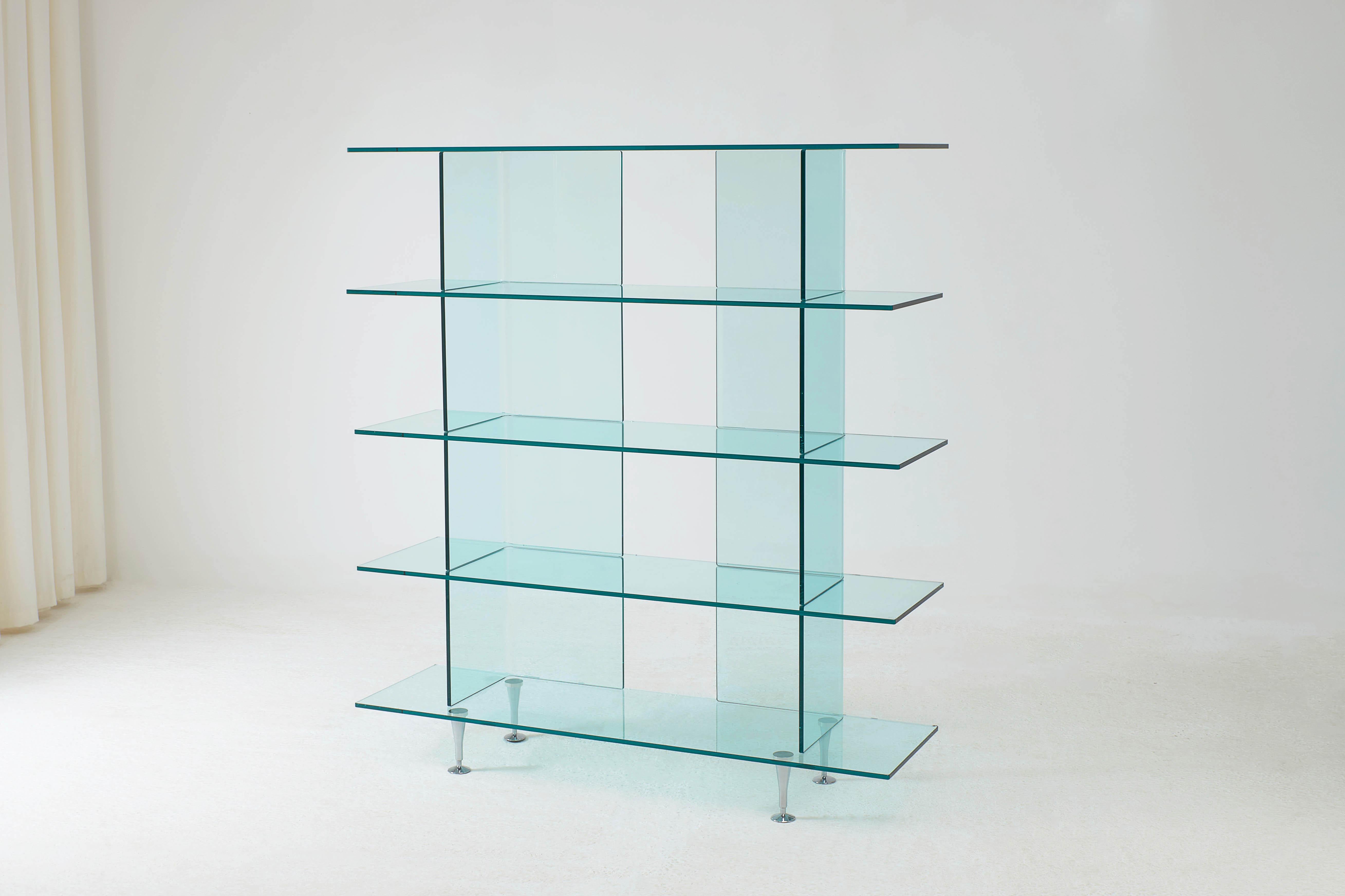 Italian Modular Glass Bookcase at 1stDibs modular glass shelving