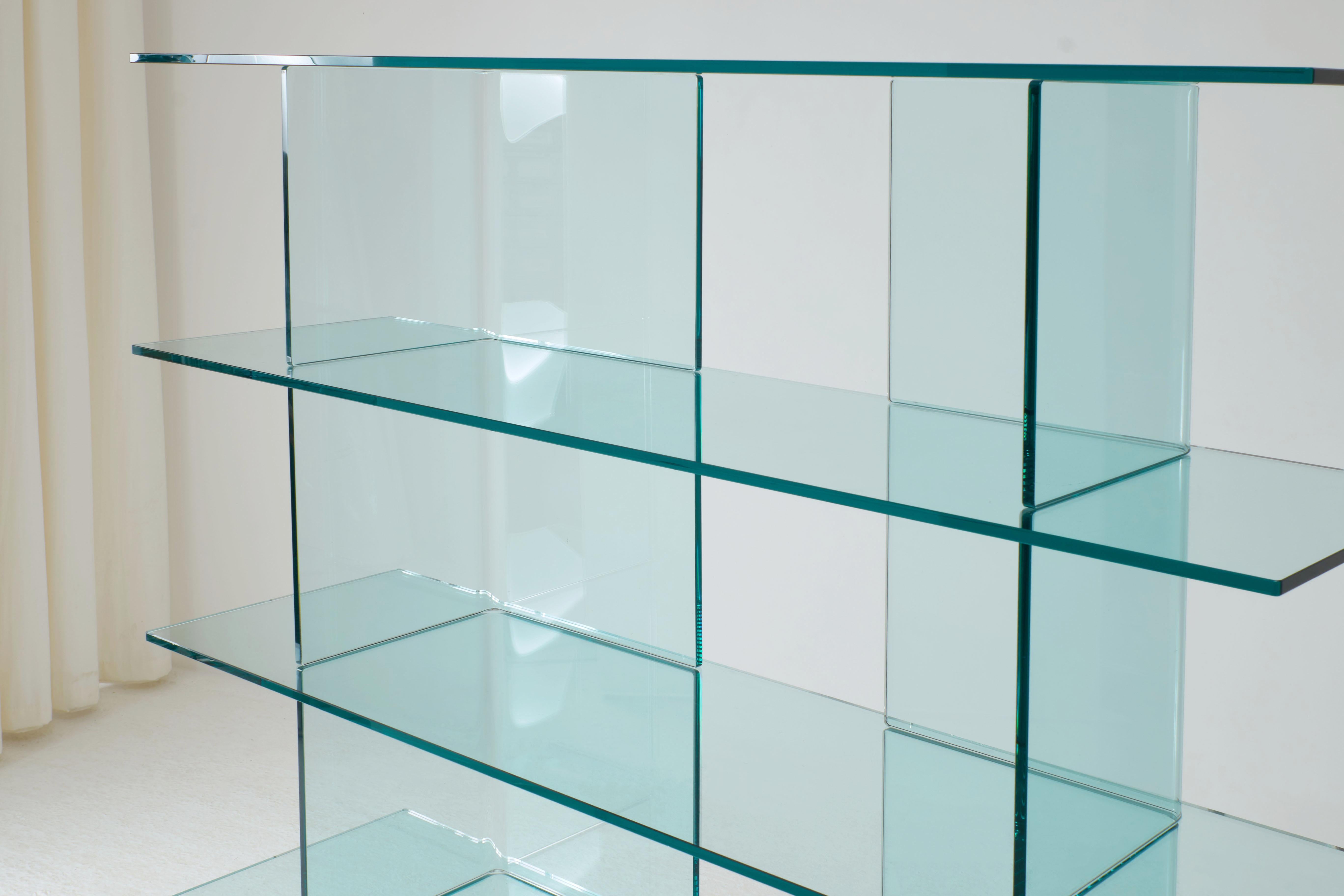 Italian Modular Glass Bookcase at 1stDibs modular glass shelving