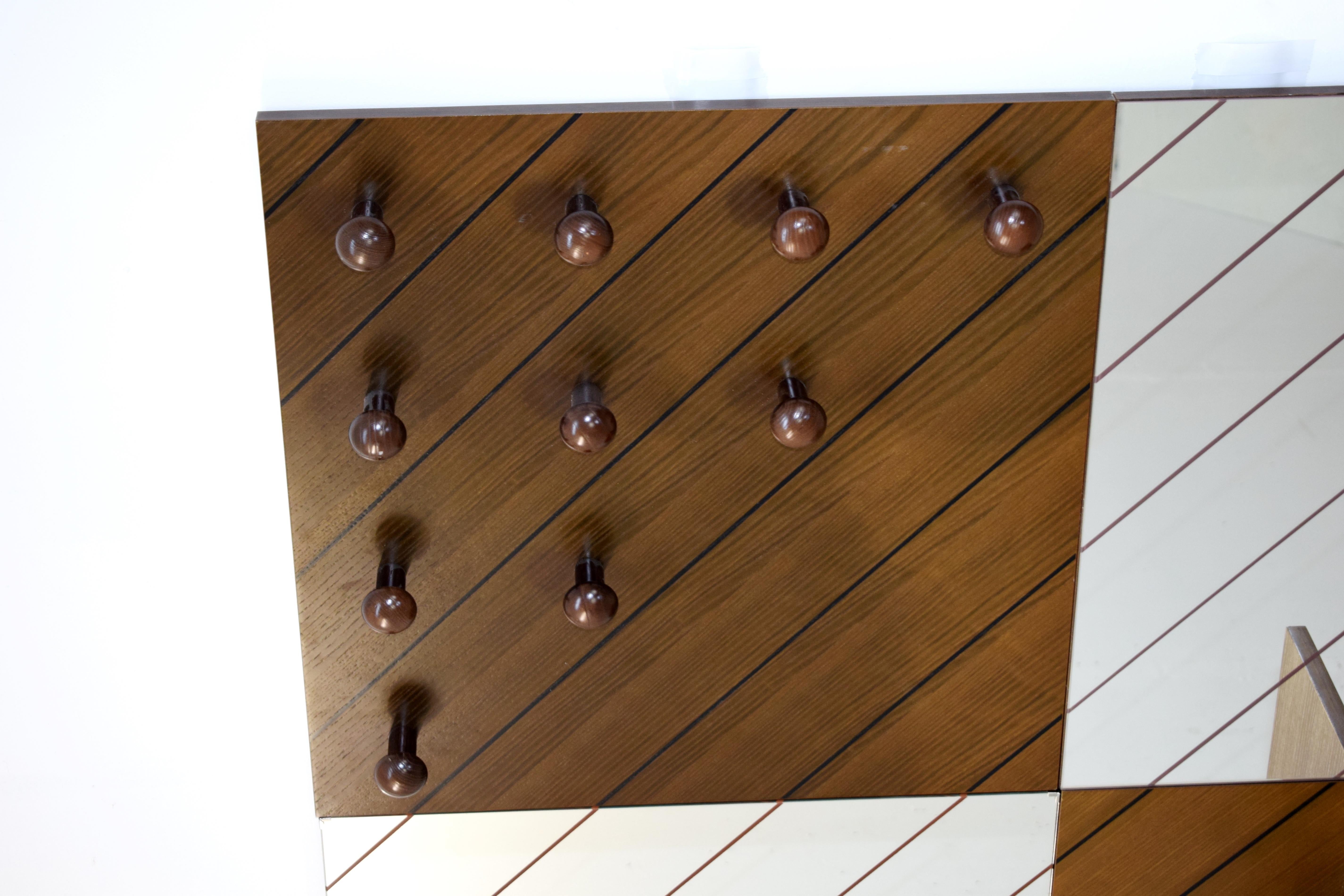 Mid-Century Modern Italian Modular Hanging Coat Rack, 1980s For Sale