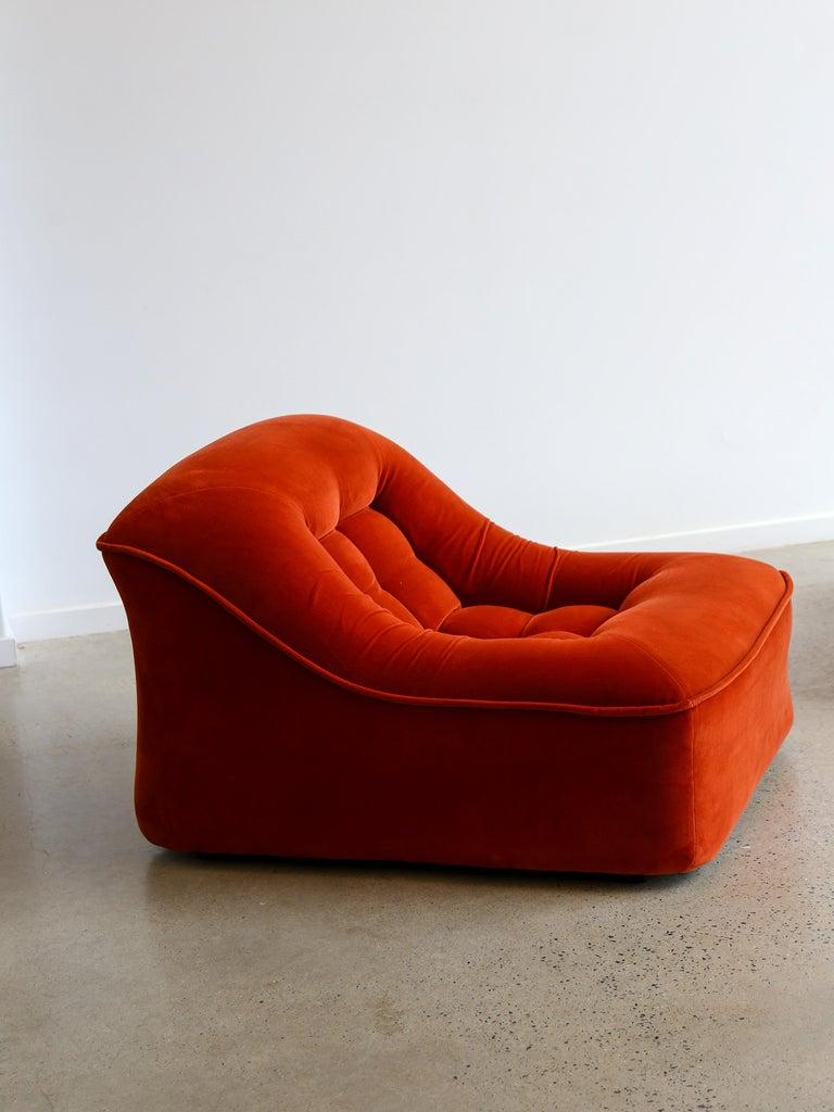 Italian Modular Sofa Model Lando Set of Two in Red Velvet & Abs 1