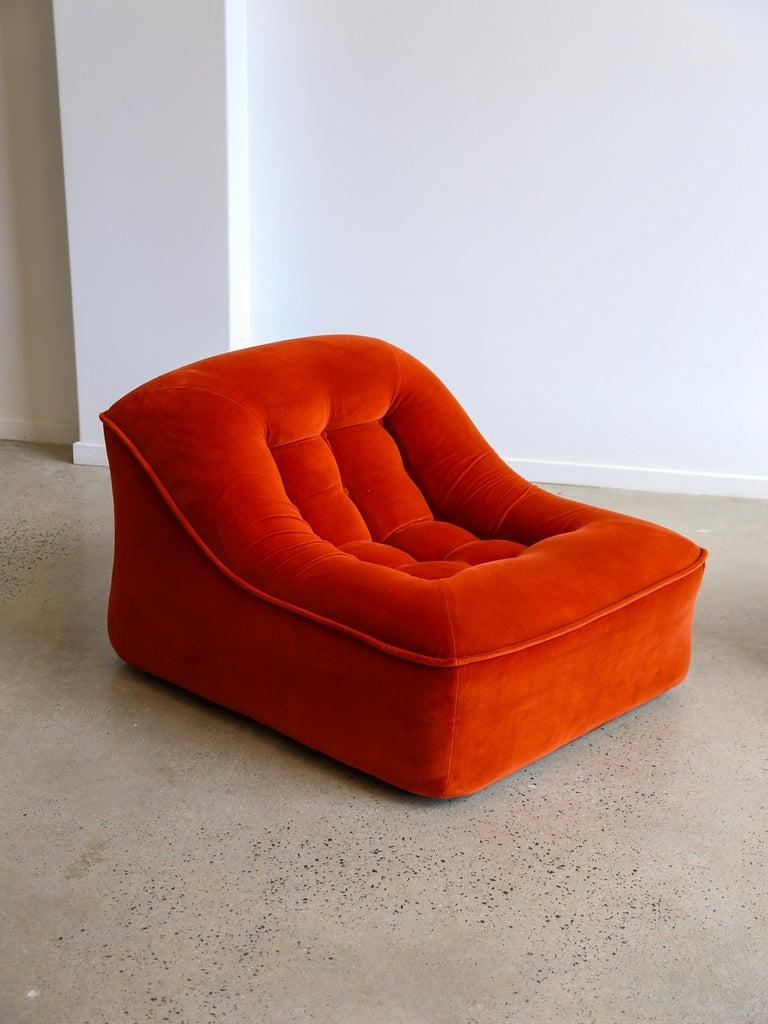 Italian Modular Sofa Model Lando Set of Two in Red Velvet & Abs 2
