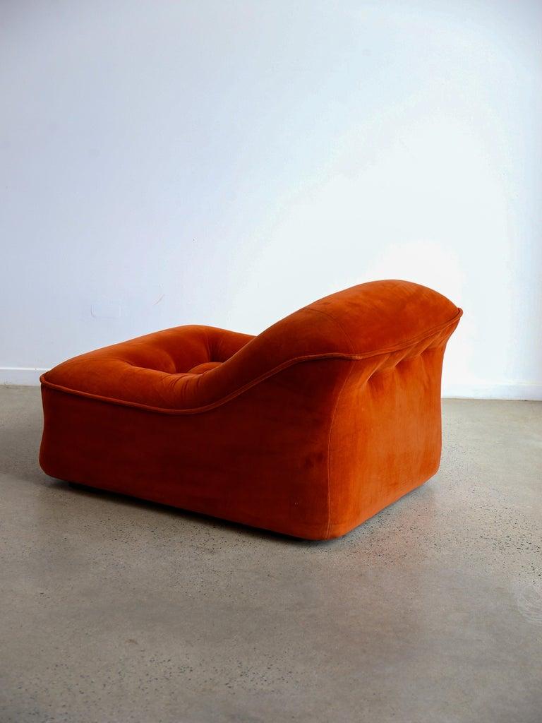Italian Modular Sofa Model Lando Set of Two in Red Velvet & Abs 3