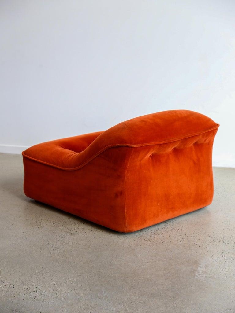 Italian Modular Sofa Model Lando Set of Two in Red Velvet & Abs 4