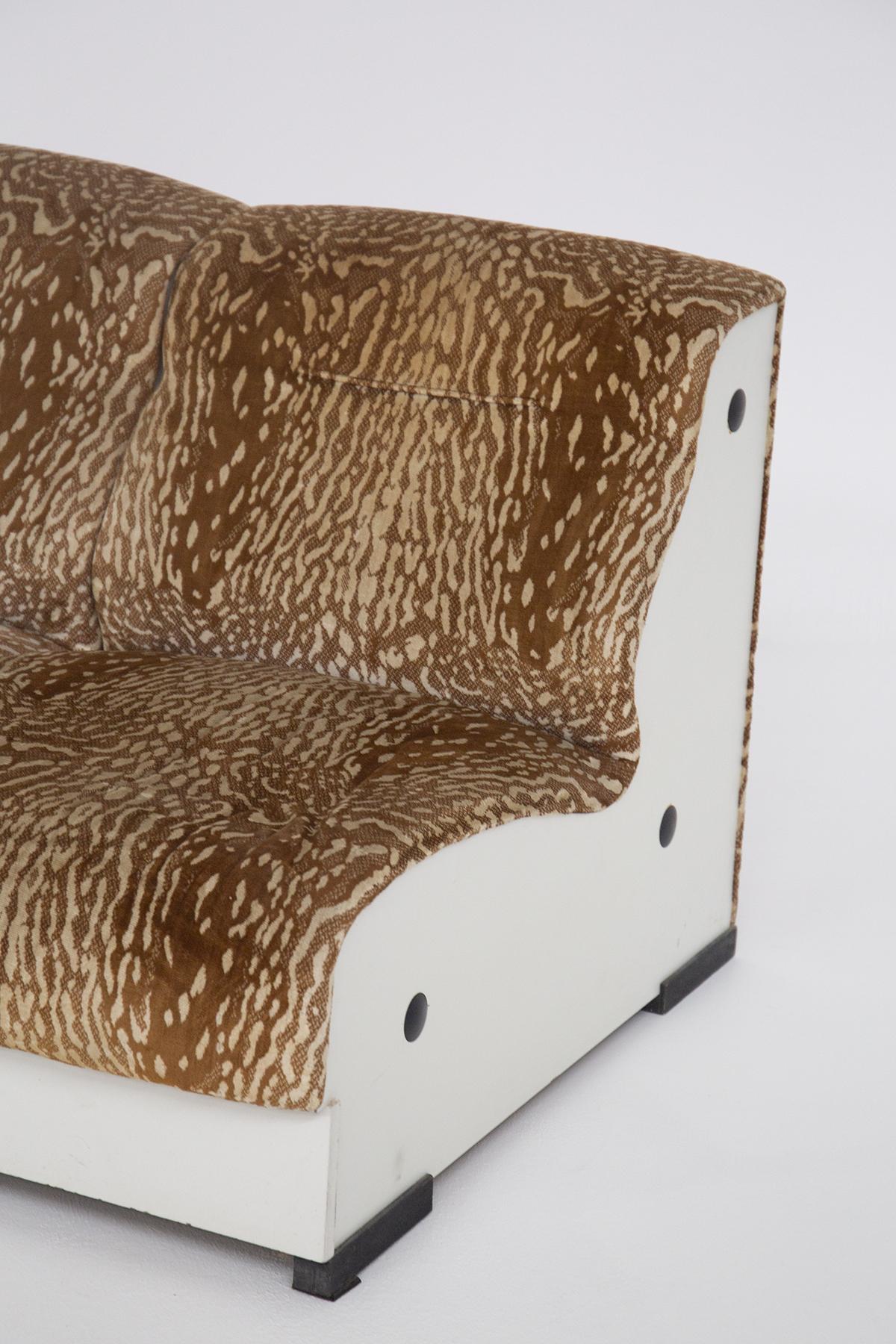 Italian Modular Sofa Space Age in Zebra Fabric with Bar In Good Condition In Milano, IT