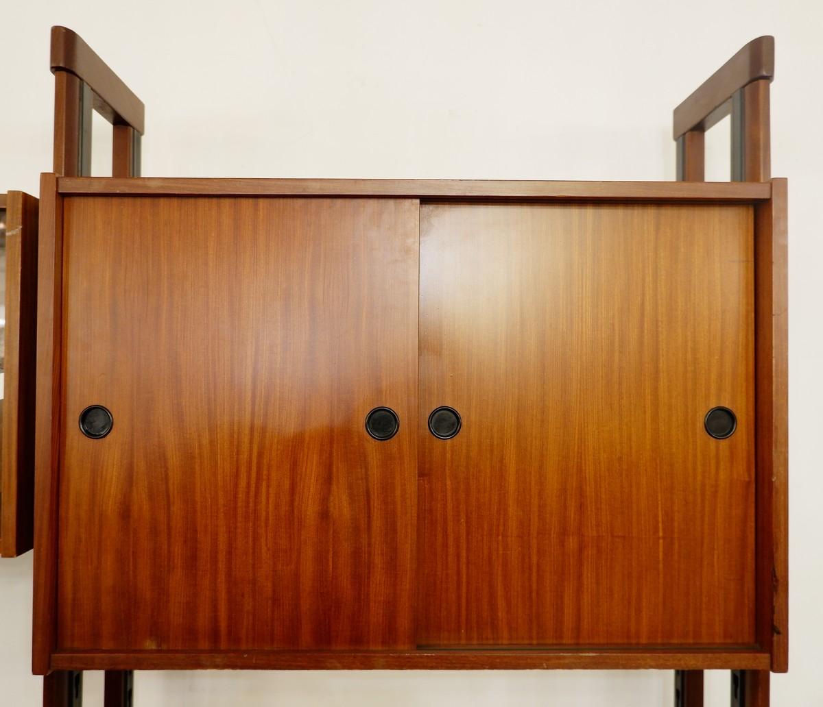 Italian modular teak shelving unit, 1960s.