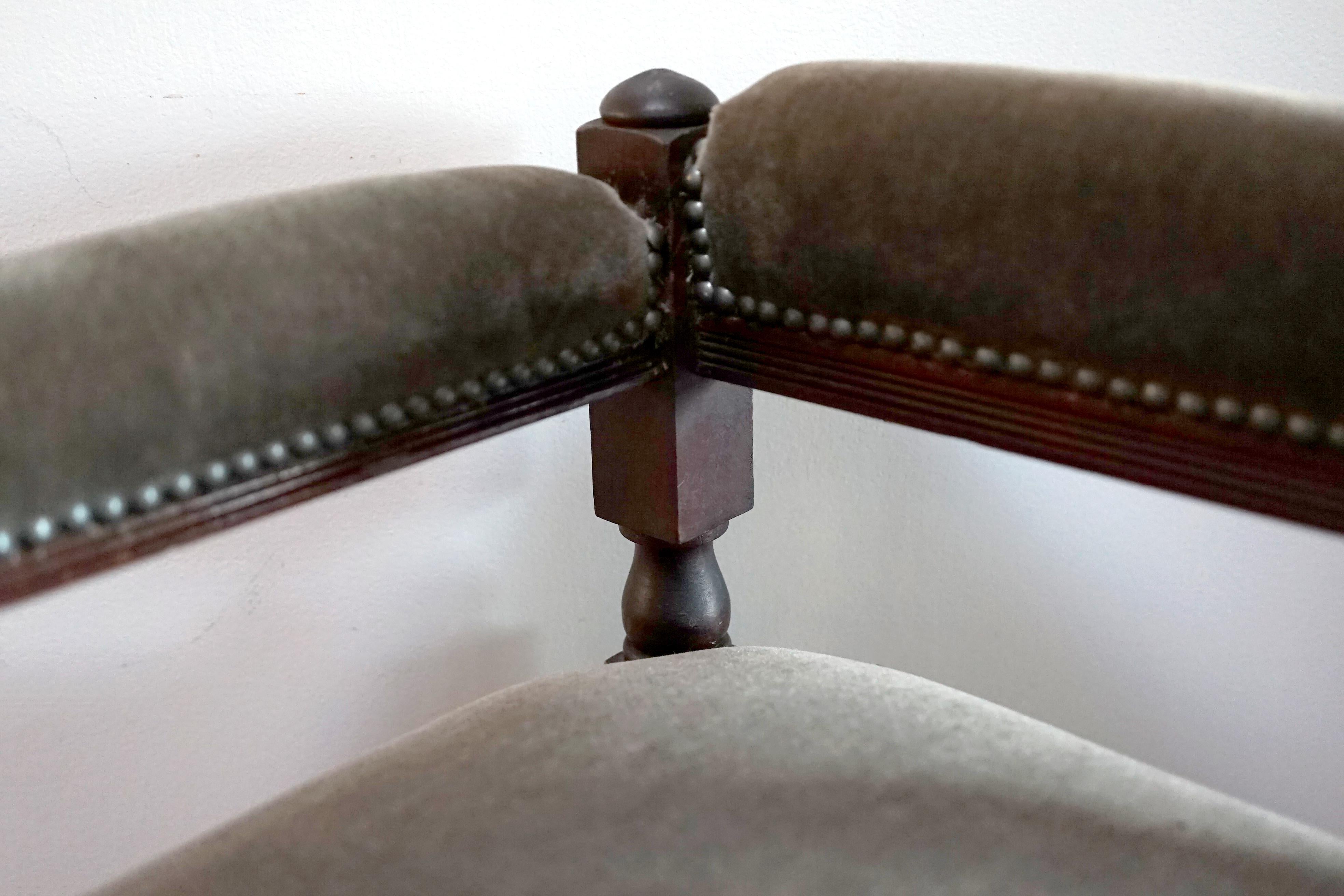 Italian Mohair Corner Chair from England, 19th Century, Reimagined For Sale 4