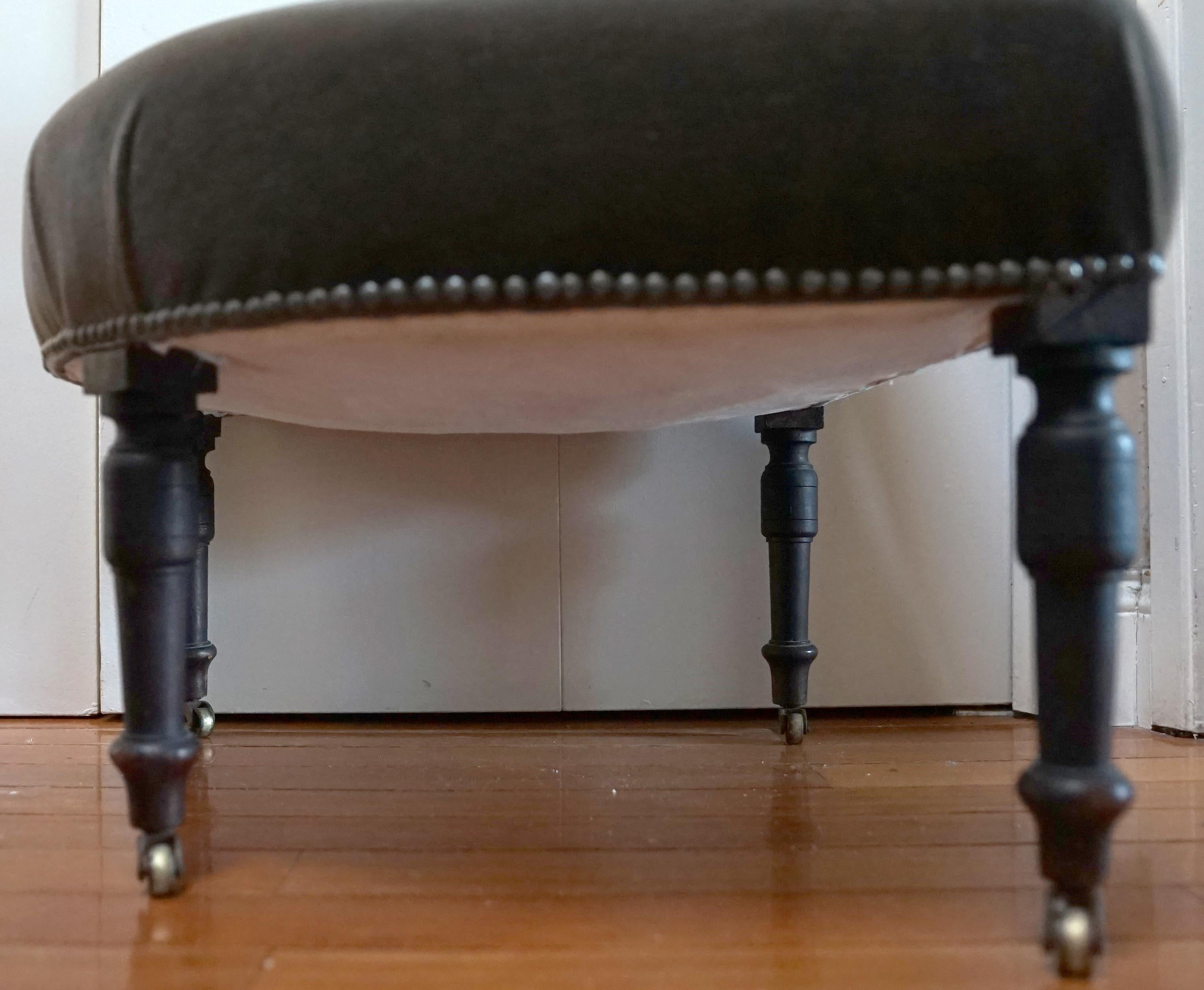 European Italian Mohair Corner Chair from England, 19th Century, Reimagined For Sale