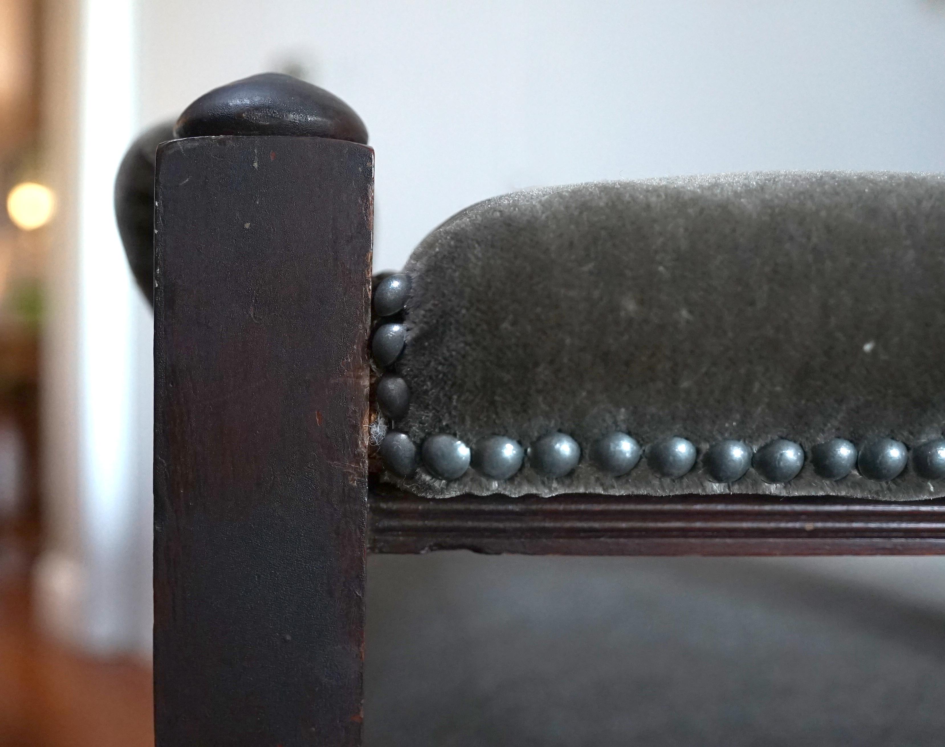 Italian Mohair Corner Chair from England, 19th Century, Reimagined For Sale 2