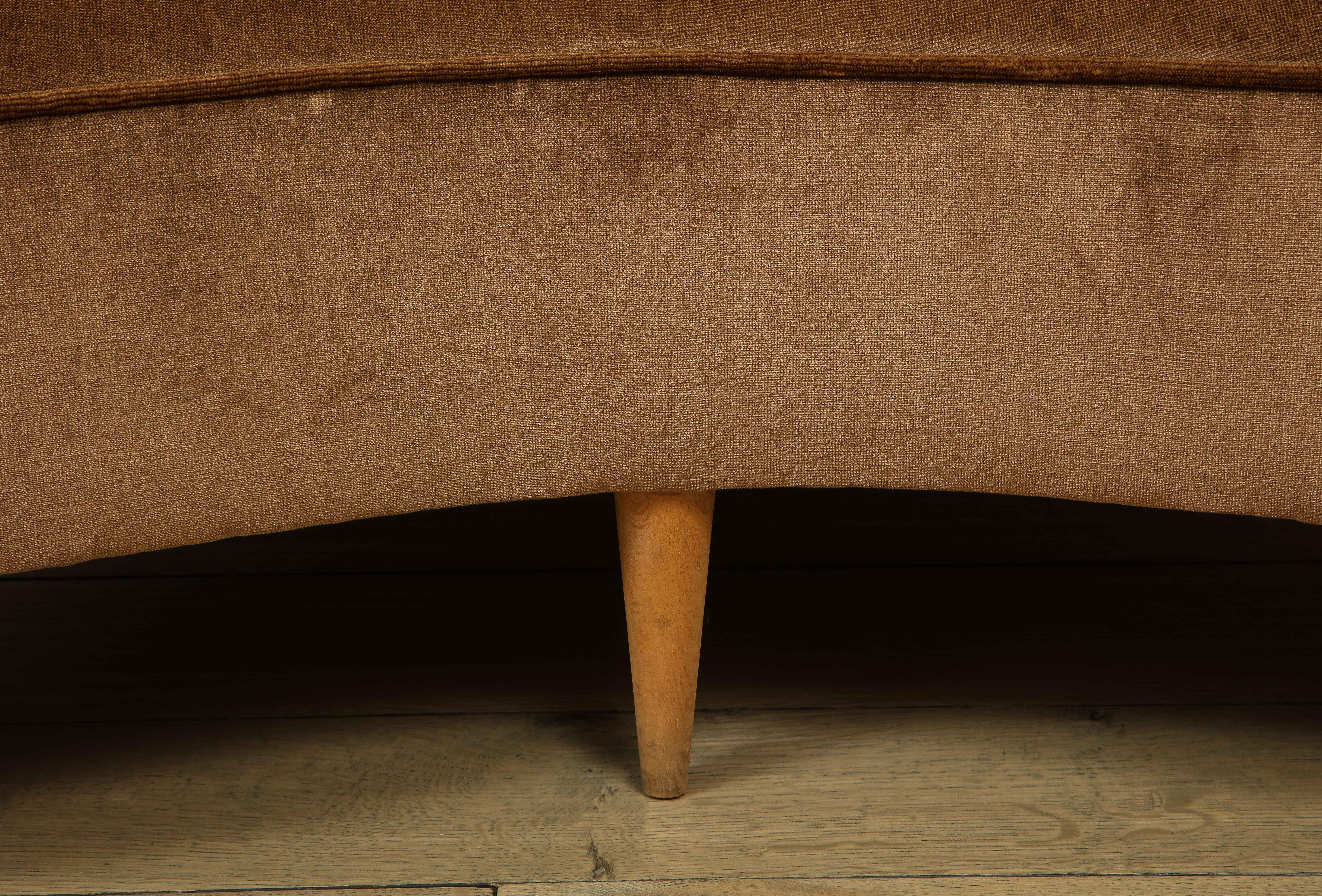 Italienisches Mohair-Sofa, Brown, 1950er Jahre (20. Jahrhundert) im Angebot
