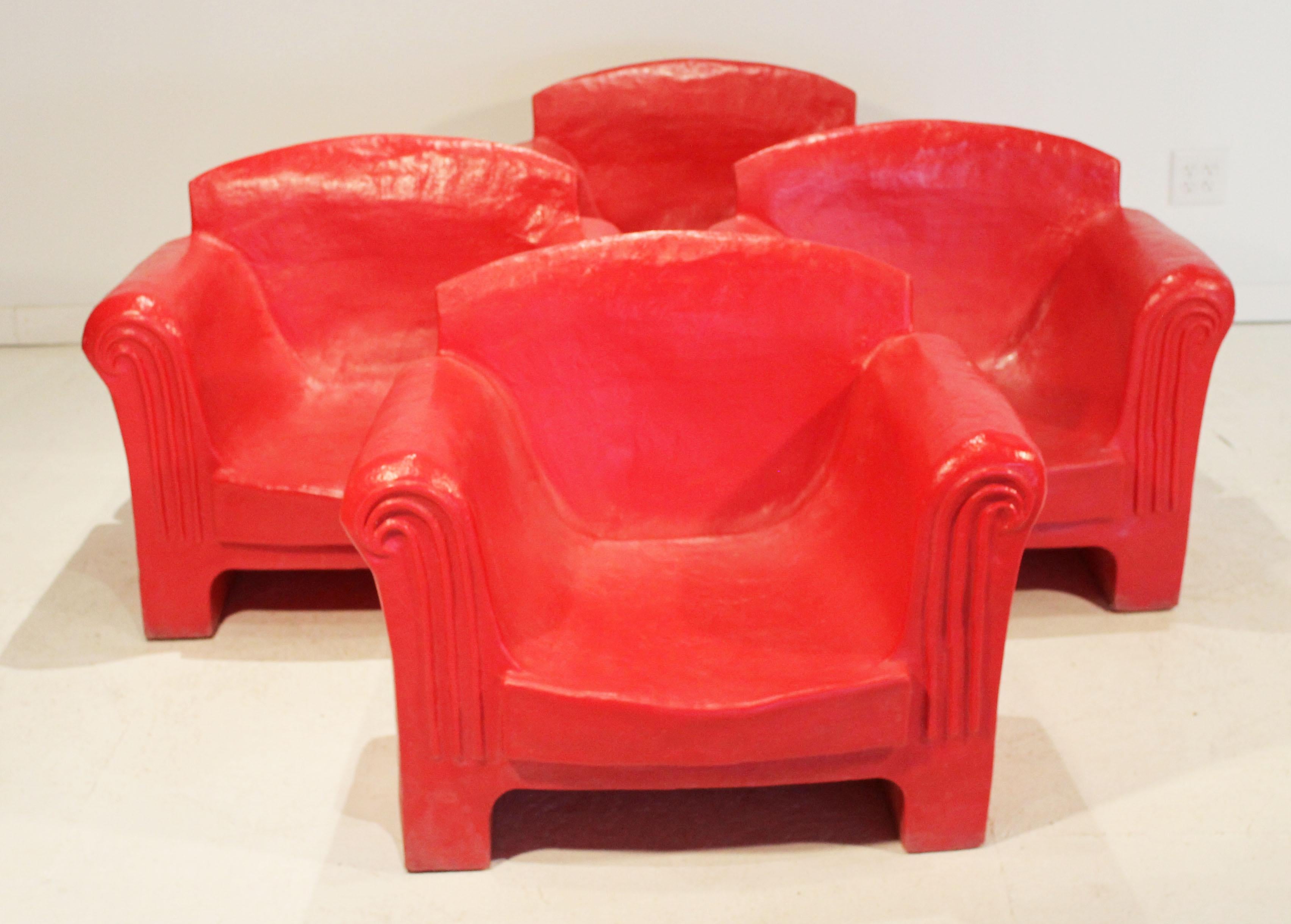 Mid-Century Modern Italian Molded Plastic Chairs For Sale