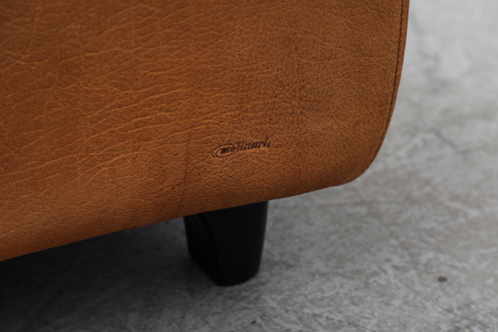 Italian Molinari ‘Fatboy’ Two-Seat Sofa in Cognac Leather 7