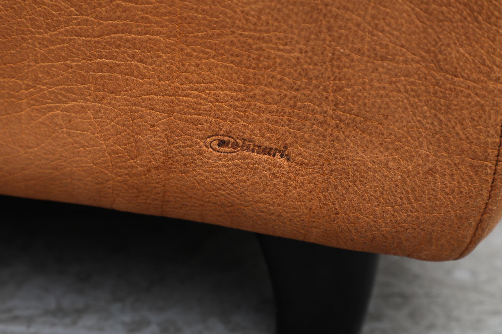 Italian Molinari ‘Fatboy’ Two-Seat Sofa in Cognac Leather 8