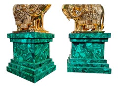 Italian Monumental Malachite Obelisks
