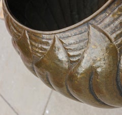 Italian Monumental Mid-Century Modern Hand Formed Brass Urn