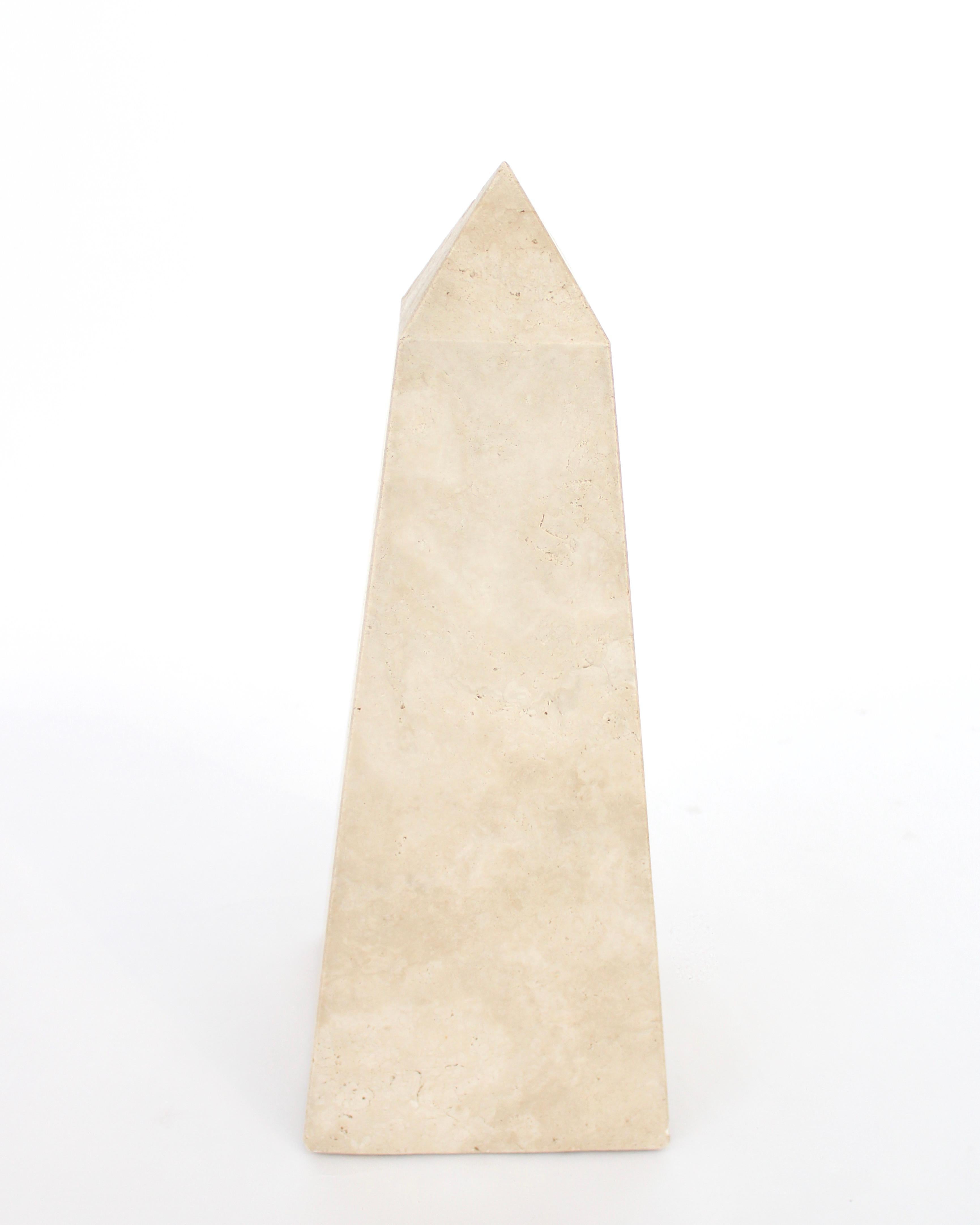 Italian Monumental Travertine Obelisk for Raymor For Sale 2