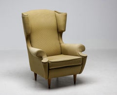 Italian Monumental Wingback Chair by I.S.A. Bergamo, circa 1950
