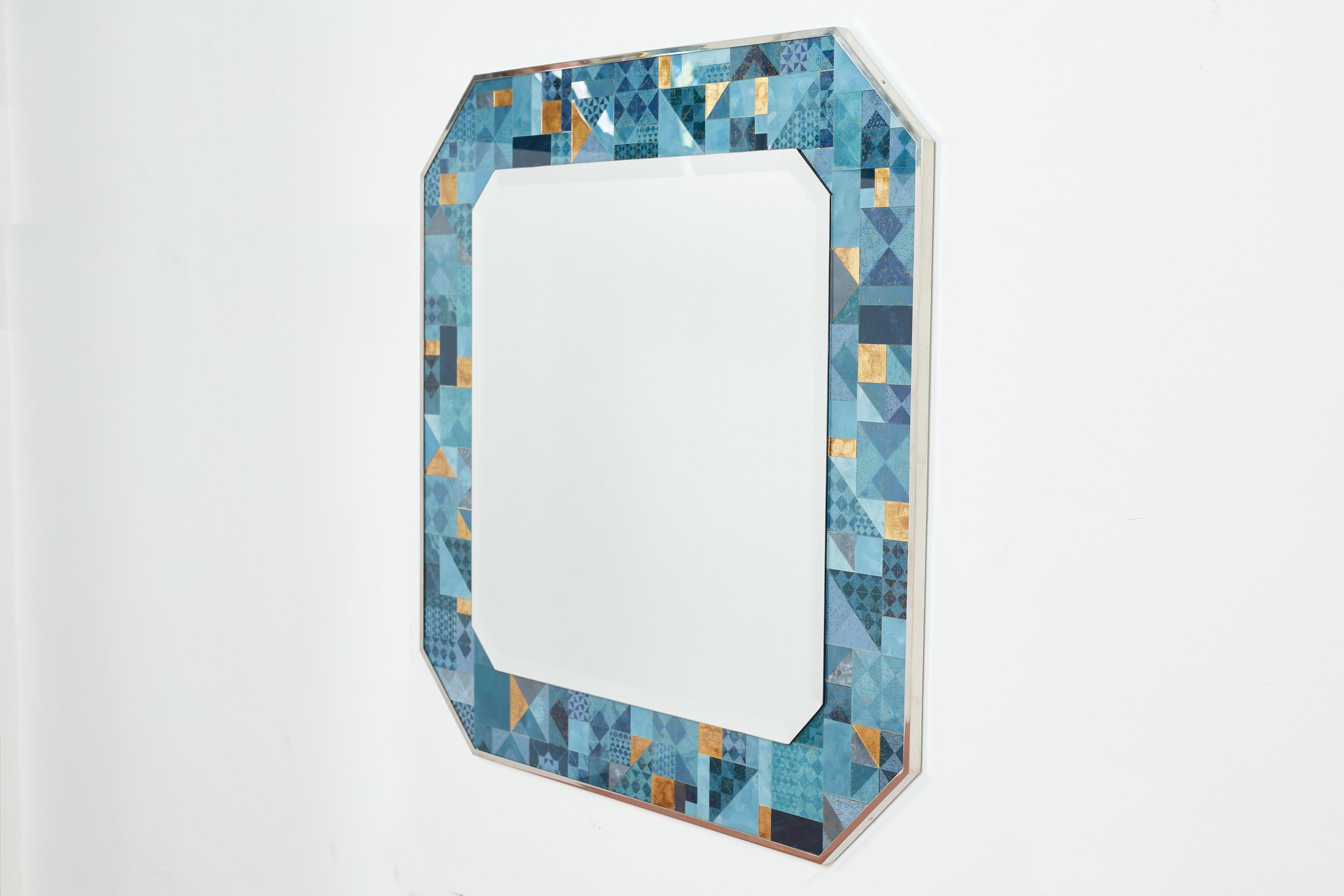 Italian Mosaic Mirror by Gallotti & Radice  For Sale 7