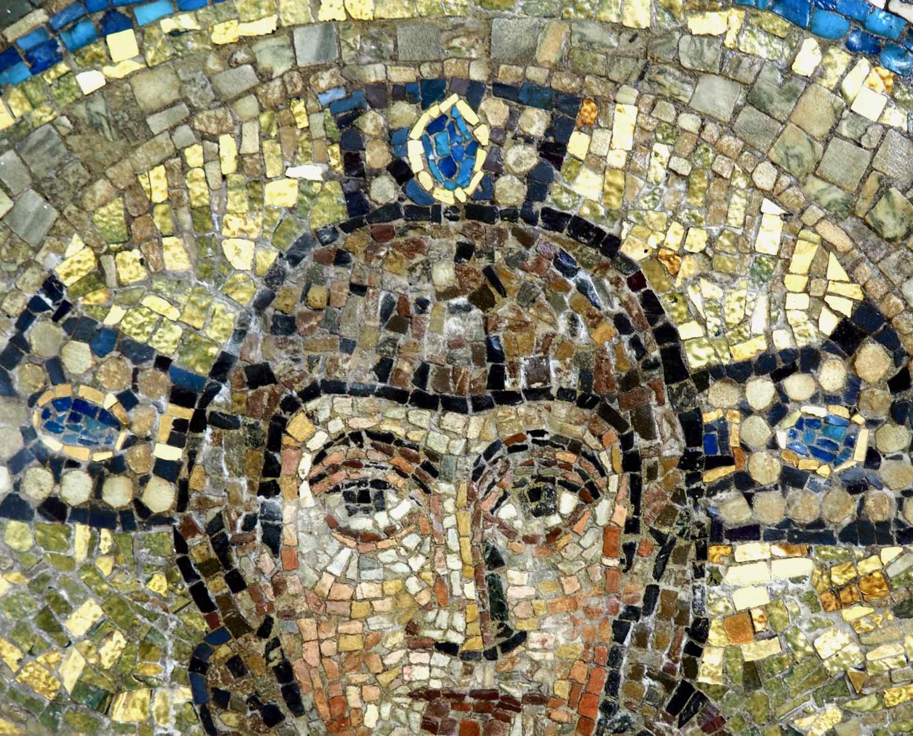 18th Century and Earlier Italian Mosaic of Jesus Figure, Mounted in Oak Frame