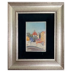 Italian Mosaic Pietra Dura Picture of Florence View with Cathedral