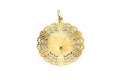 Italian Madonna Virgin Mary Yellow Gold Religious Medallion Pendant Charm