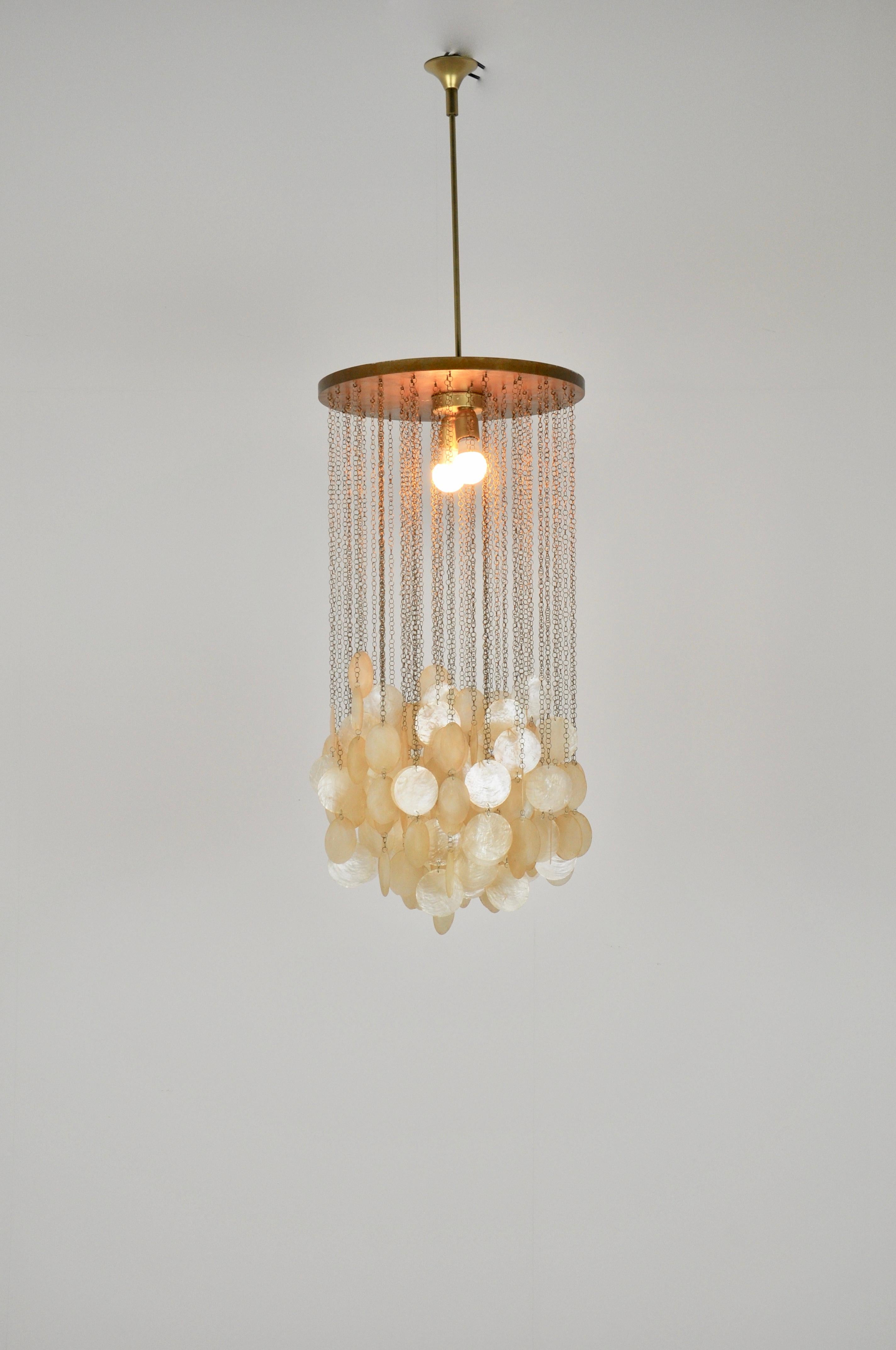 Mid-20th Century Italian Mother of Pearl Chandeliers, 1960s