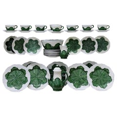Italian Mottahedeh Cauliflower Majolica Cabbage Leaf Set - Plates, Pitcher , Bowl